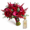 Cullinan Diamond Iris 150 ml perfume beside a Flowrista red rose and burgundy calla lily bouquet