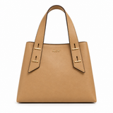 Camel ALDO Zerina satchel bag with wide straps and gold hardware