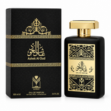 Ashek Al Oud Eau de Parfum 100ml by Almas with black and gold bottle and matching box