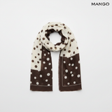 Mango chocolate spots print fluid scarf on white background