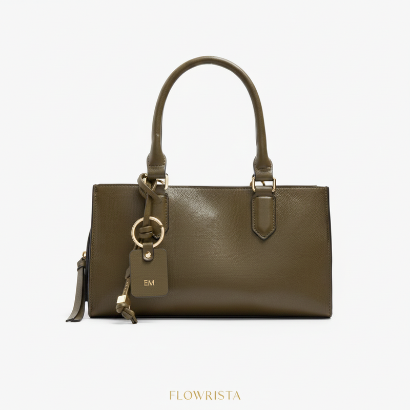 Parfois olive khaki structured tote bag by Flowrista Dubai