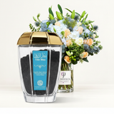 Tibr Blue Agarwood Incense with luxury vase arrangement by Flowrista — premium gift UAE