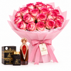 Asser perfume and Ashek Al Oud Bakhoor with Flowrista pink-edged rose bouquet