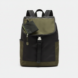 Parfois olive green and black colour block nylon backpack for 15 inch laptop