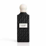 Black Carbon Diamond black faceted perfume bottle with white round cap