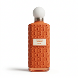 Nude Coral Diamond 150 ml coral-coloured geometric perfume bottle with white spherical cap