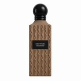 Grey Pearl Diamond 150 ml brown textured perfume bottle with round black cap