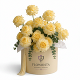 Flowrista yellow spray roses beige box Dubai
