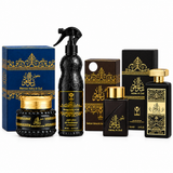 Asheq Al Oud four-piece set with perfume, Mamoul, Bakhoor, home air freshener and original presentation boxes