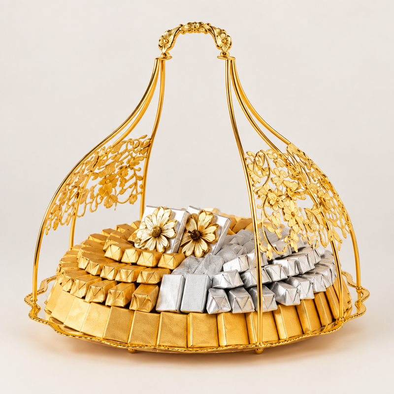 Le Handle 1 luxury gold handled chocolate gift basket