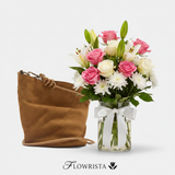 Parfois Bag with Pink White Vase