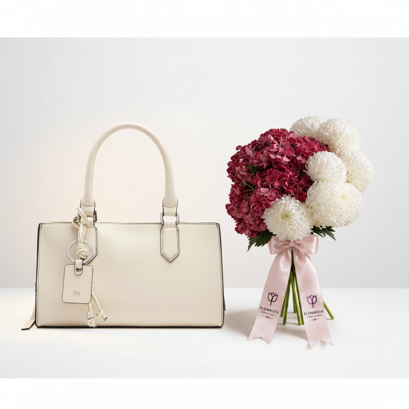 Parfois Ecru Tote with Flowrista Bouquet