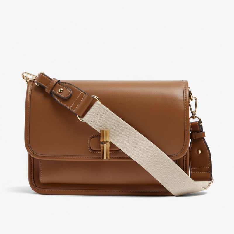 Parfois Tan Shoulder Bag Bamboo Clasp