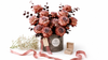 Silvara Flower Charm & Pavé Band Ring Set with Antique Rose Vase
