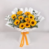 Mango Satin Polka Dot Scarf with Flowrista Sunflowers Pop Bouquet